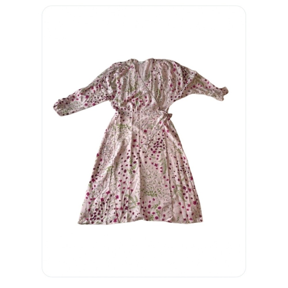 Joie - Lilac Size Large Floral Print‎ Wrap Dress Polyester and Viscose